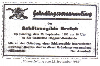 Aufruf zur Versammlung 1955